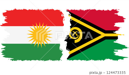Vanuatu and Kurdistan grunge flags connection vector Vanuatu and Kurdistan grunge flags connection vector 124473335