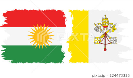 Vatican and Kurdistan grunge flags connection vector Vatican and Kurdistan grunge flags connection vector 124473336