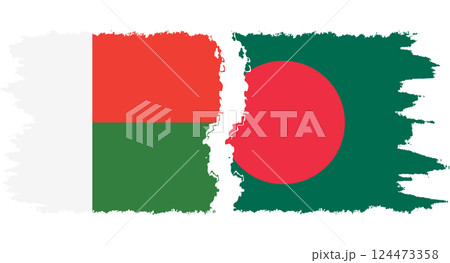 Bangladesh and Madagascar grunge flags connection vector Bangladesh and Madagascar grunge flags connection vector 124473358
