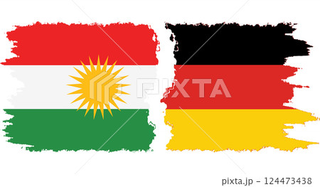 Germany and Kurdistan grunge flags connection vector 124473438