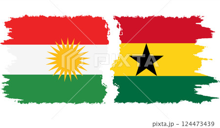 Ghana and Kurdistan grunge flags connection vector 124473439