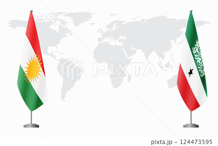 Kurdistan and Somaliland flags for official meeting Kurdistan and Somaliland flags for official meeting 124473595