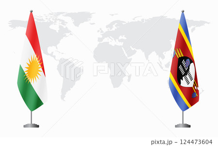 Kurdistan and Kingdom of eSwatini - Swaziland flags for offi 124473604