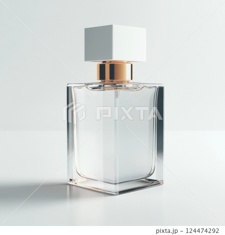 glass bottle of perfume 124474292