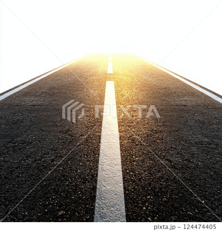 empty road with cityscape background 124474405