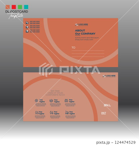Postcard layout Design for invitation and any best use Postcard layout Design for invitation and any best use 124474529