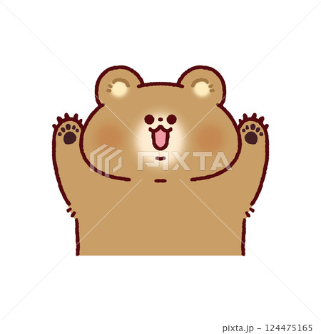 バンザイするかわいいクマ バンザイするかわいいクマ 124475165