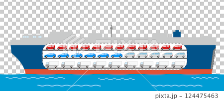 內部可見的汽車運輸車 124475463