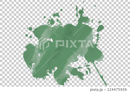green brush paint stain isolated on transparent background 124475939