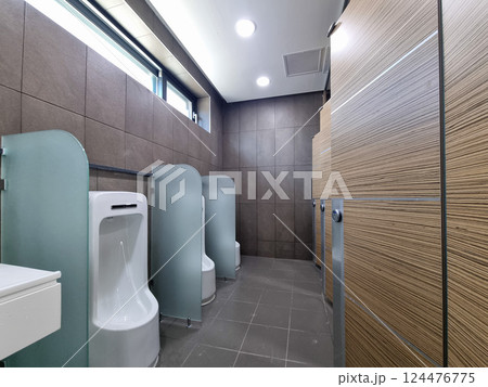 interior of a public toilet interior of a public toilet 124476775