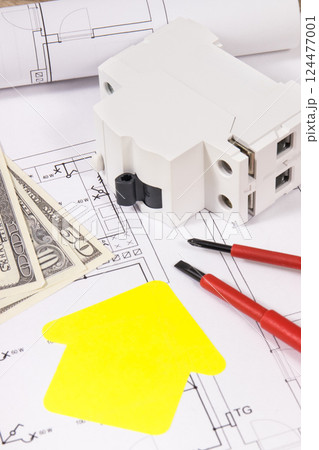 Components for electric installations, shape of house, construction diagrams Components for electric installations, shape of house, construction diagrams 124477001