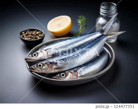 鰯 イワシ - 新鮮な鮮魚シリーズ 124477351
