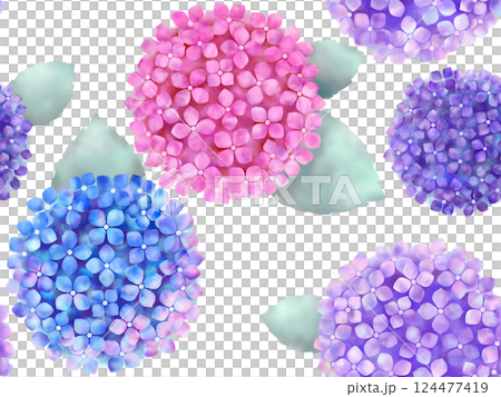 繡球花背景(水彩風格)C-1 繡球花背景(水彩風格)C-1 124477419