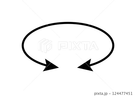 Oval circle double arrow icon. Ellipse orbit line arrow symbol. Oval circumference sign. Vector illustration isolated on white background Oval circle double arrow icon. Ellipse orbit line arrow symbol. Oval circumference sign. Vector illustration isolated on white background 124477451