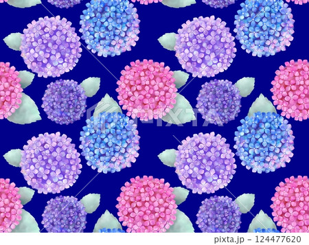 アジサイの背景〈水彩風〉　D-4' 124477620