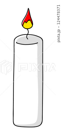 ゆるめシンプルな火を点けたばかりの蝋燭　ベタ塗り 124478371