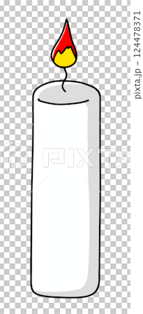 ゆるめシンプルな火を点けたばかりの蝋燭　ベタ塗り 124478371