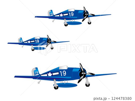 編隊飛行している戦闘機のイラスト 編隊飛行している戦闘機のイラスト 124478380