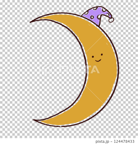 三日月のかわいいイラスト 124478433
