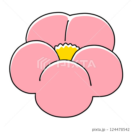 ゆるめシンプルな梅の花の練り切り　ベタ塗り 124478542