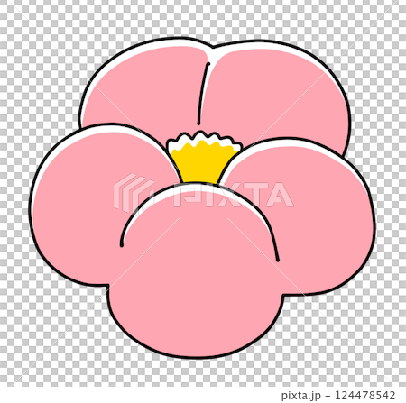 ゆるめシンプルな梅の花の練り切り　ベタ塗り 124478542