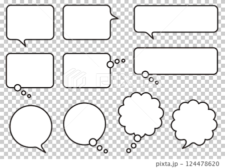 シンプルな吹き出しセット シンプルな吹き出しセット 124478620