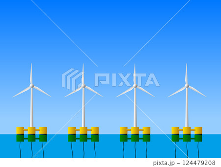 浮体式洋上風力発電、 浮体式洋上風力発電、 124479208