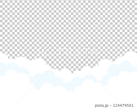 シンプルな3段の雲と幻想的な空のイラスト 124479501