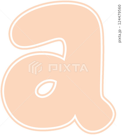 Pastel lowercase letter a with white border Bold font 124479560