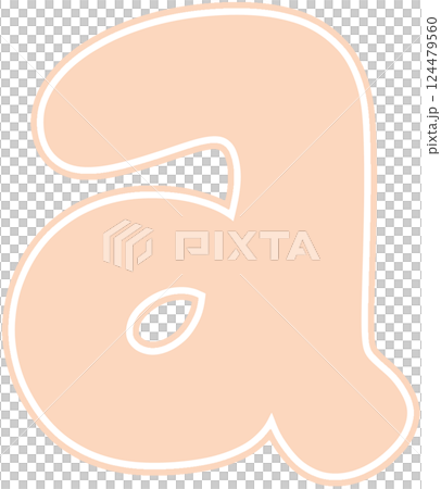 Pastel lowercase letter a with white border Bold font 124479560