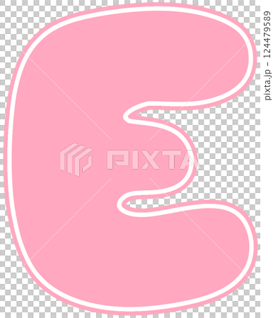 Pastel capital letter E with white border 124479589
