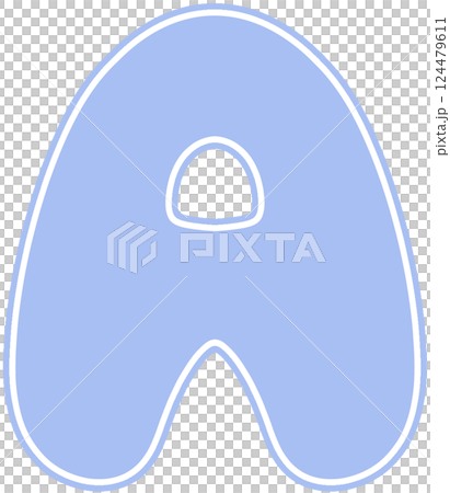 Pastel capital letter A with white border 124479611