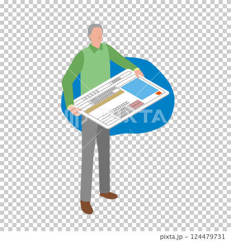 運転免許を返納する高齢男性 124479731