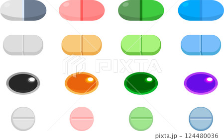 色々な種類の薬 124480036