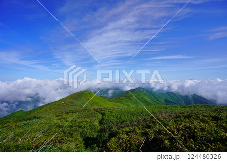 西朝日岳から竜門山への稜線 124480326