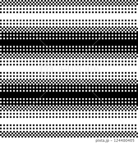 シンプルなドット絵のイラスト素材　黒から透明（白）のグラデーション　四角 124480405