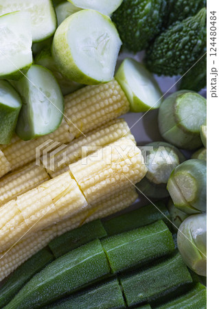 Mix Of Boiled Vegetables On A Plate 124480484