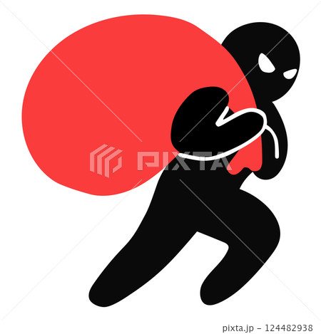 泥棒のシルエットベクターピクトグラム 124482938