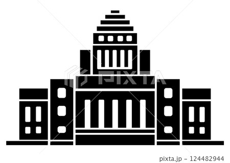 国会議事堂のベクターシルエット 国会議事堂のベクターシルエット 124482944