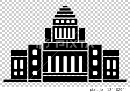 国会議事堂のベクターシルエット 国会議事堂のベクターシルエット 124482944