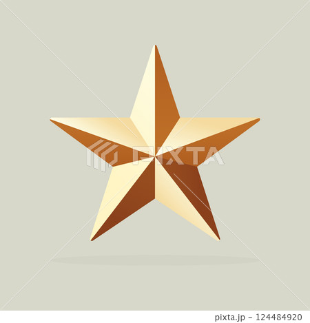 Star Shape in Gold Color Isolated Star Shape in Gold Color Isolated 124484920