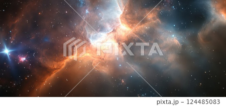 Colorful nebula lights up the cosmos at night Colorful nebula lights up the cosmos at night 124485083