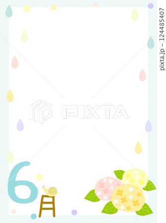 6月の紫陽花フレーム 124485407