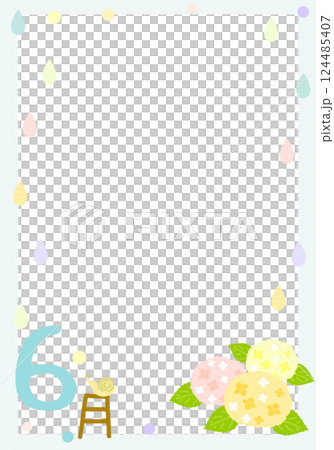 6月の紫陽花フレーム 124485407
