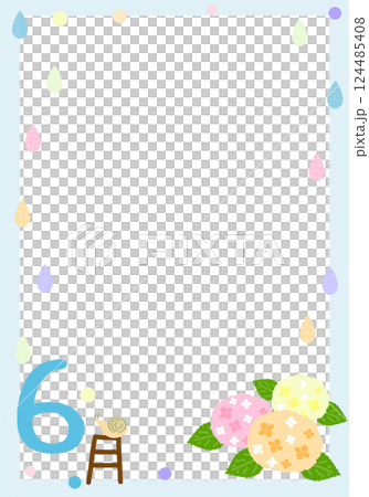 六月繡球花框架 124485408