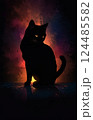 光を浴びて輝く猫のシルエット 124485582