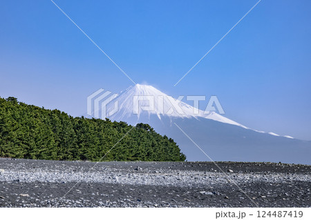 三保松原から富士山の眺め 124487419