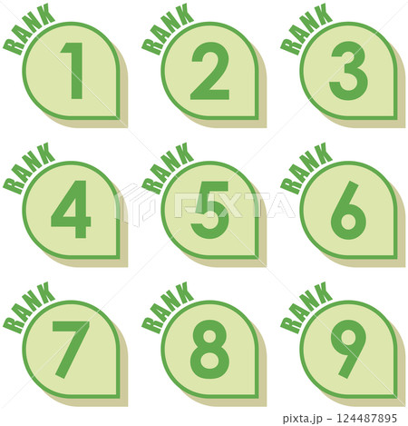 イラスト素材：数字アイコン1～9セット 124487895