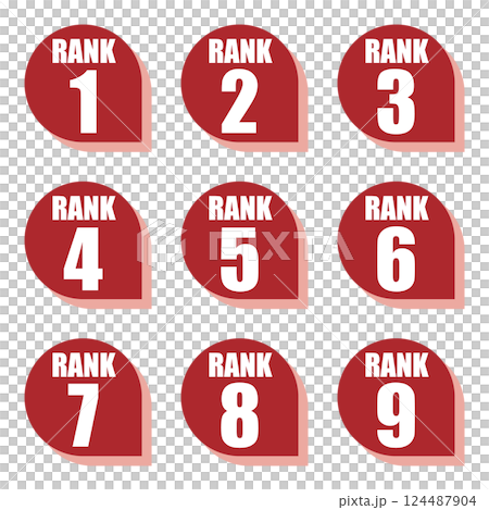 Illustration material: Number icon set 1 to 9 Illustration material: Number icon set 1 to 9 124487904