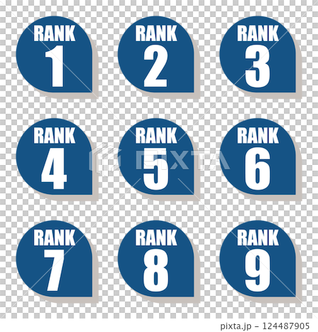 Illustration material: Number icon set 1 to 9 Illustration material: Number icon set 1 to 9 124487905